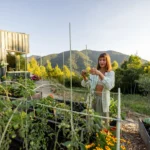 woman inspecting green tomatoes 2024 11 28 05 06 02 utc